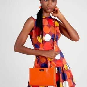 Kate Spade Sam Icon Leather Small Tote ✨ Fiery Orange